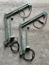 Two 2 Microphone Boom Arms With XLR Cables 12"Riser Mounts For Table Or Desk
