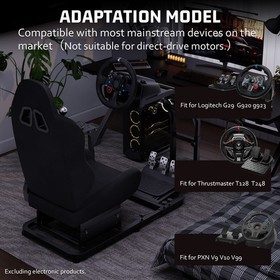 Hottoby Racing Simulator Cockpit With Comfortable Black Seat Fits Logitech G29