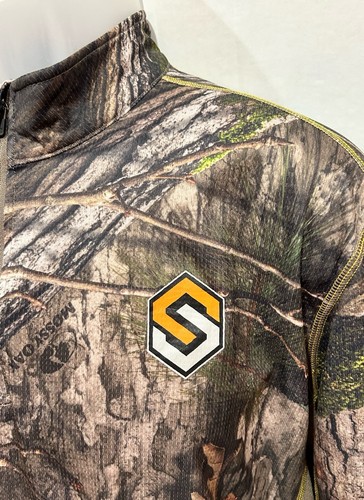ScentLok Lightweight 1/4 Zip Base Layer Camo Hunting Shirt Mossy Oak Mens Size L - Picture 4 of 11