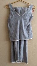 NWT State of Day Intimates Gray White Strips Pajama Lounge Set Women's Small