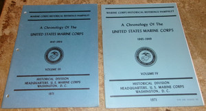 2-lot 1971 vol.3+4 U.S. marine corps. chronology reference pamphlets nice used