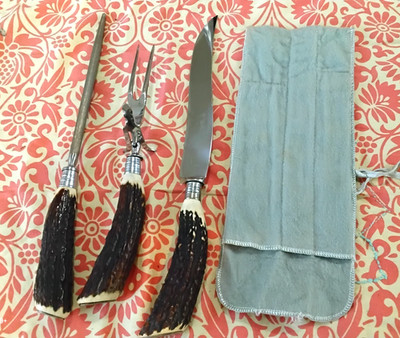 Vintage H. Boker & Co Tree-Brand Germany Carving Knife Set ~Almost Unused Cond