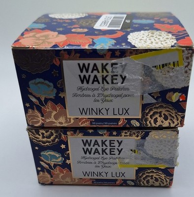 New in Box Lot of 2 Winky Lux Wakey Wakey Hydrogel Eye Patches 30 Per Pack 12/26