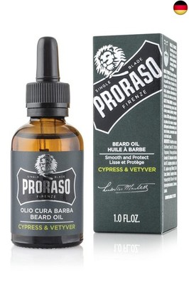 Proraso Beard Oil, Cypress & Vetyver, 30 ml, Bartöl mit frischem 