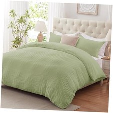 Duvet Cover King Size, 3 Pieces Bedding Duvet Covers, King 104"x90" Green