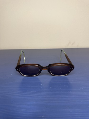 Vintage 1970s Romco Eyeglasses Frames Only Burnt Orange 4 3/4-6 3/4 HA 52-24 LO - Picture 1 of 13