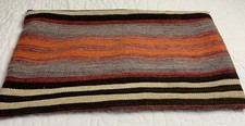 Antique Hand Woven Turkish Kilim Rug Pillow Cover, Stripes, Multi Color, Zipper