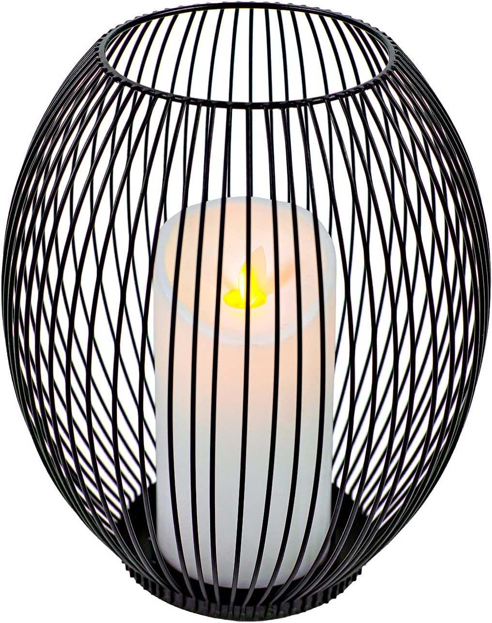 S For Patio - Pillar Candle Holder - Black Wire