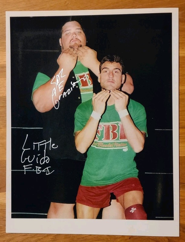 LITTLE GUIDO & SAL E. GRAZIANO signed 8 X 10 photo ECW pro wrestling autograph