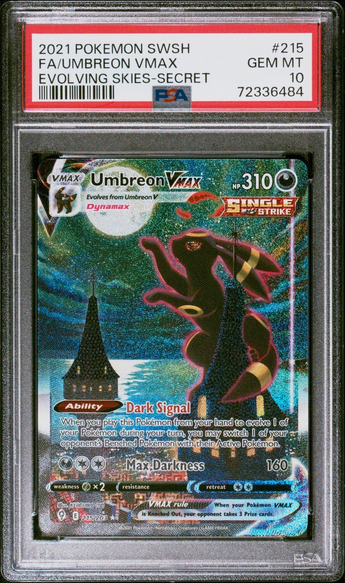 2021 Pokemon Evolving Skies Umbreon Vmax #215 GEM MT 10 Alternate