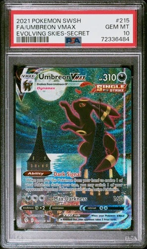 2021 Pokemon Evolving Skies Umbreon Vmax #215 GEM MT 10 Alternate Art Secret