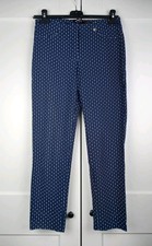 Robell Bella 09 Cropped Stretch Trousers Size UK 12 EU 38 Spotty Polka Dot