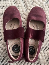 Livie Luca Girls Size 13 Burgundy Velvet Mary Jane Flats Dress Shoes