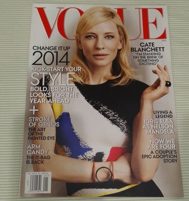 Cate Blanchett Vogue Magazine Fashion Beauty Trends Style Make-Up Hair Jan 2014