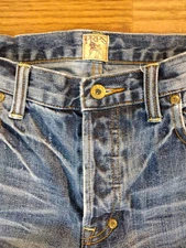 PRPS Barracuda Men’s 32 Blue Distressed Straight Button‑Fly Jeans – Pre‑Owned
