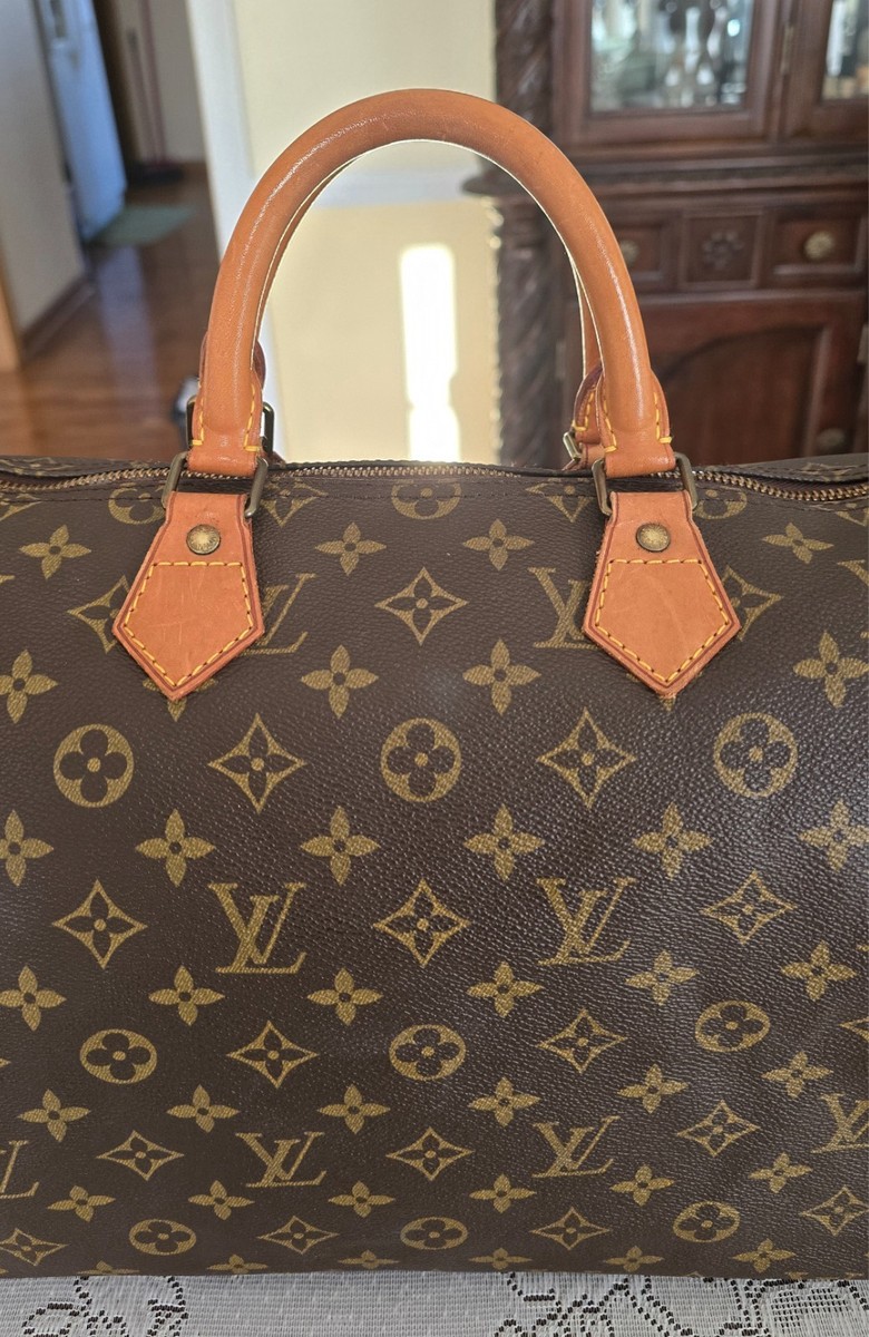 Louis Vuitton Speedy 35 Handbag Brown Leather for sale online | eBay