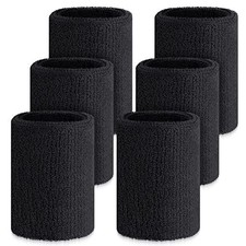 6 Pcs 4 Inch Wrist Sweatbands Tennis  Gymnastics Wristbands for Grips  Black