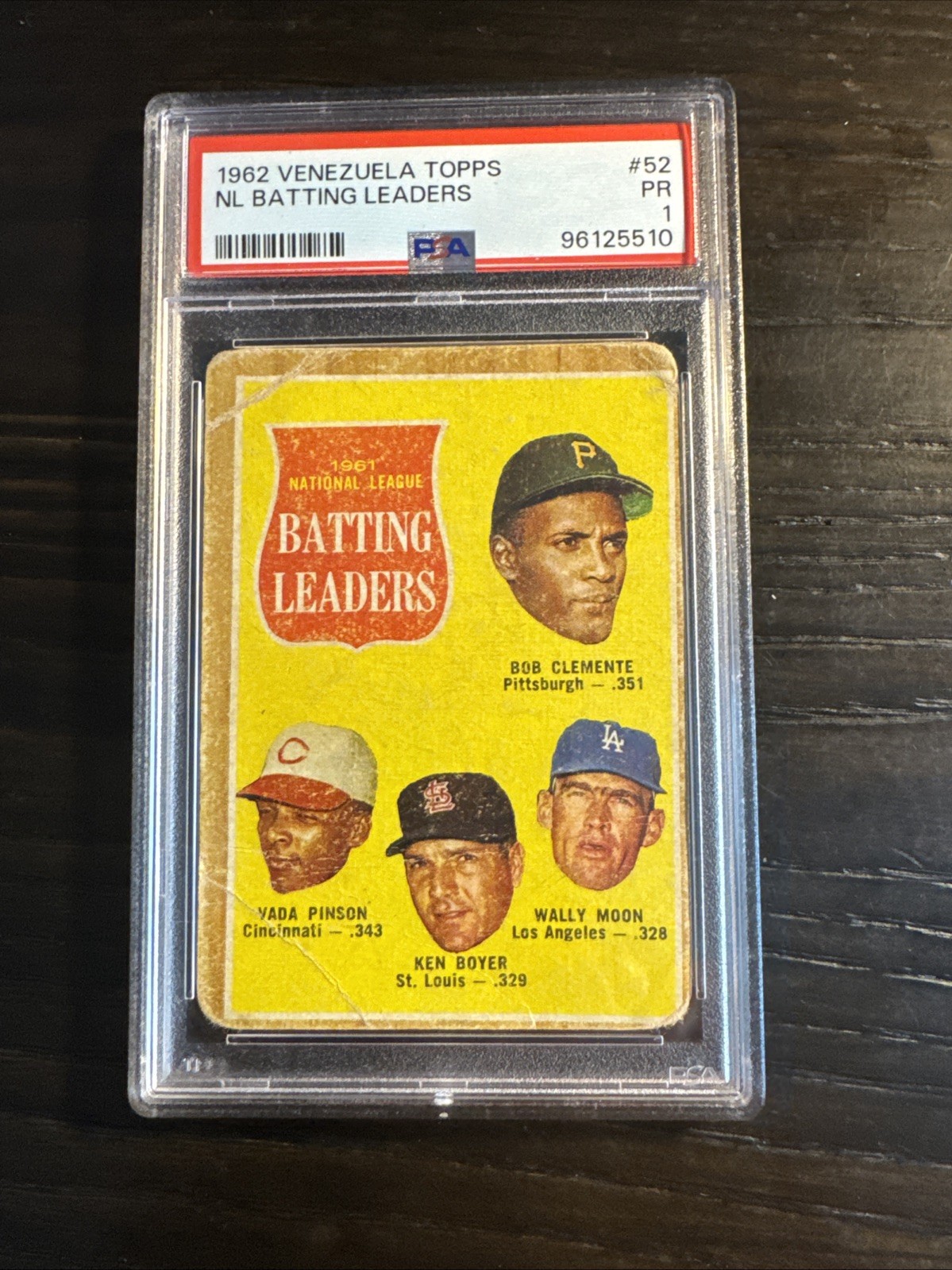 1961 National League Batting Leaders #52 Baseball Cards 1962 Topps trading card — raw and PSA graded price guide