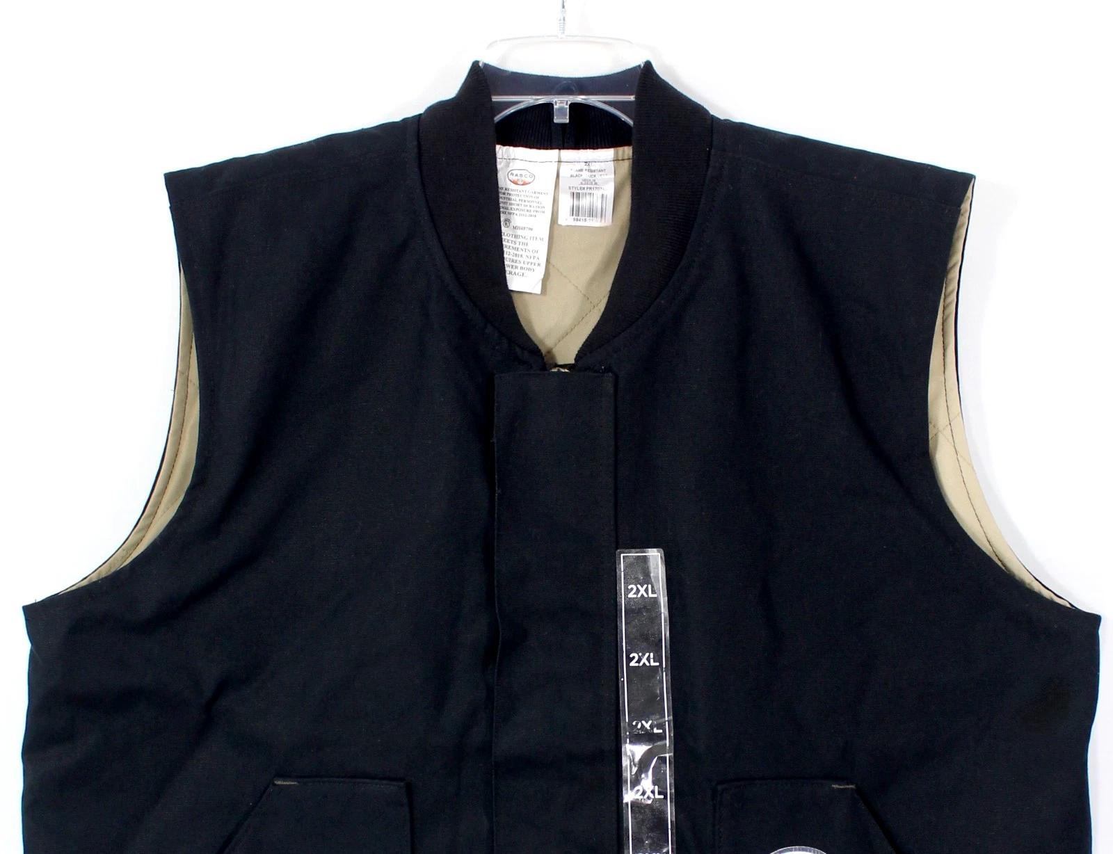 Rasco FR Mens 2XL Insulated Duck Work Vest Black CAT 3 Flame Resistant NWOT - product detail image 5