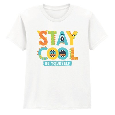 Stay Cool Be Yourself Jungen Mädchen Kinder T-Shirt Monster Geburtstag Geschenk für Kinder