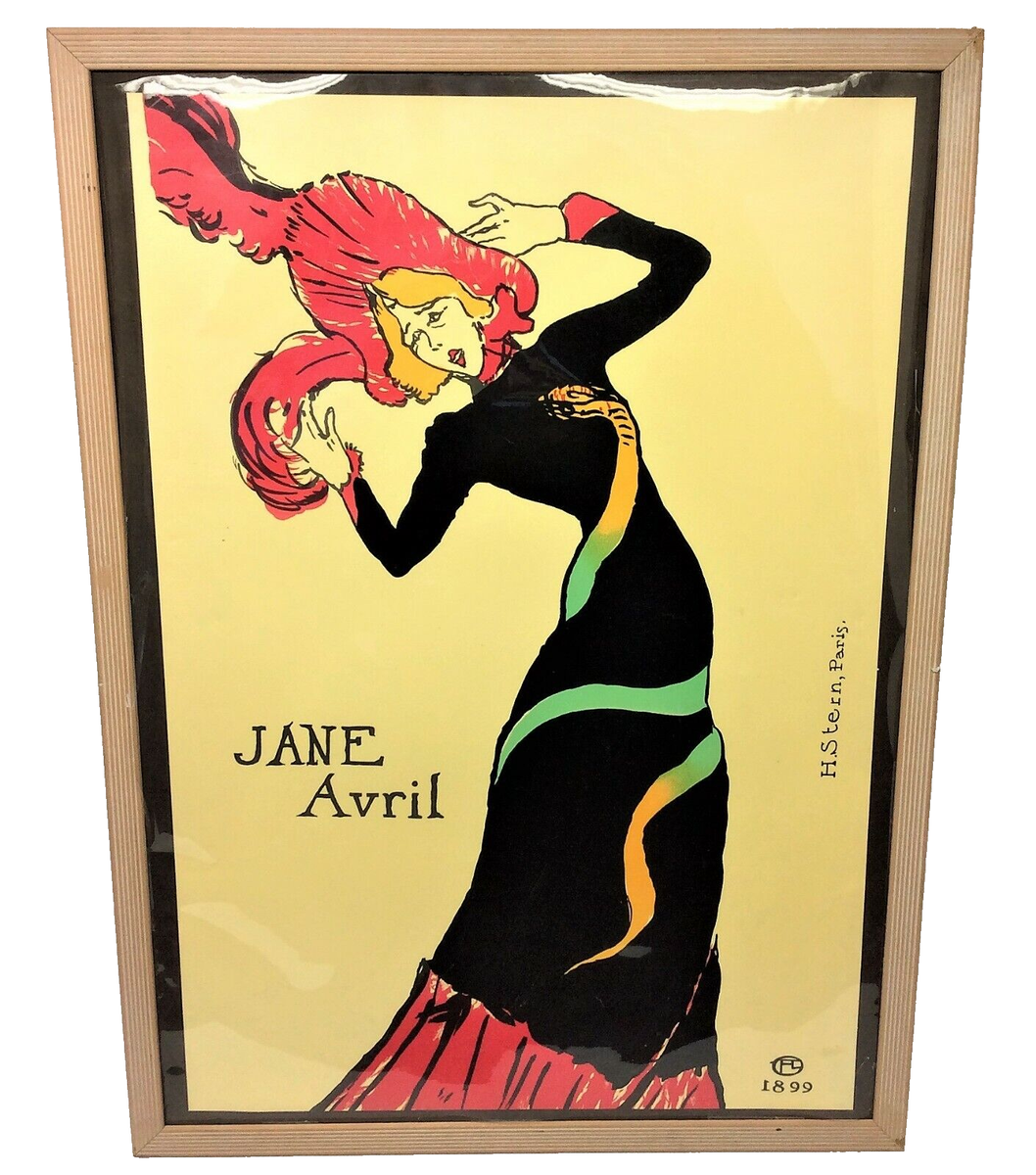 1980's Jane Avril Poster H Stern Paris Toulouse-Lautrec Framed Art