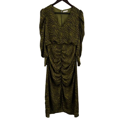 anthropologie green tiger dress Oversized Plisse Shirt Dress in Green Tiger Tales Print -Lala Original 3XL main image 0
