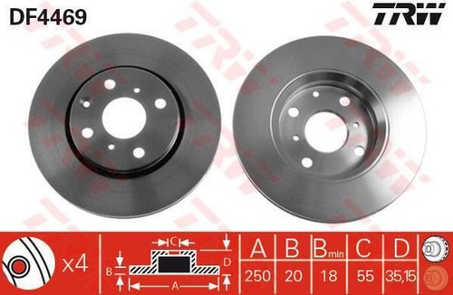 2 Discos de Freno TRW DF4469 TRW - 600DF4469 - Imagen 4 de 4