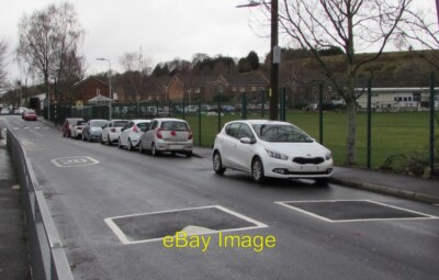 Photo 6x4 Greenfield Terrace speed bumps, Pentrebach On the approach to a c2019