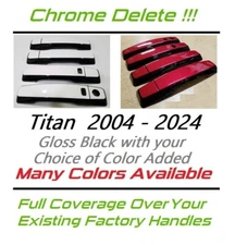 Black & Color Door Handle Overlays For 2004 - 2024 Nissan Titan YOU PICK COLOR