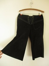 Vintage black suede leather lace up western pants cropped hippy southwest