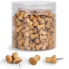 240 Pcs Wood Push Pins, Walnut, Standard, Wooden Thumb Tacks Decorative for C...