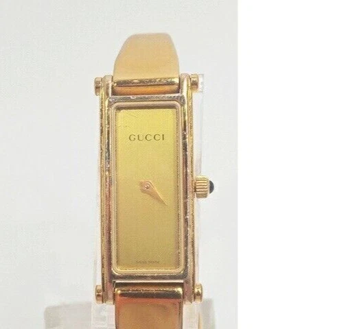 Orologio GUCCI 1500L Quadrante Quadrato Oro Vintage Funzionante
