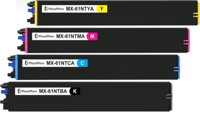 Compatible Toner Cartridges for Sharp MX61NT MX-61NTBA MX-61NTCA MX-61NTMA4 Pack