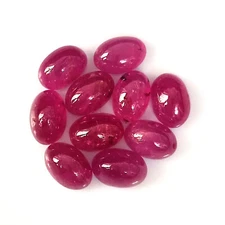 6X4 mm Oval Natural Ruby Cabochon Unheated Calibrated Loose Gemstone 10 Pieces