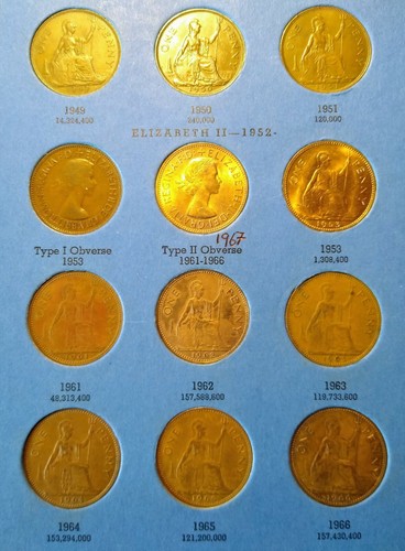 GB Pennies COMPLETE Whitman 1930-1966 (29 Coins) F-EF Number FOUR - Picture 4 of 6