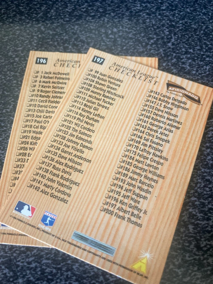 1996 PINNACLE AFICIONADO BASEBALL CARDS YOU PICK! - Image 4 of 4
