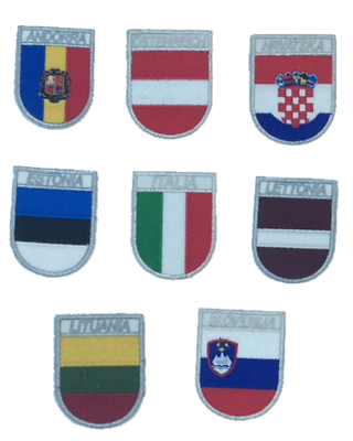 Austria bandiera - Toppe termoadesive Patch Toppa ricamate, misura