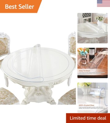 Clear Table Protector Waterproof, Oil Proof, Thick Circle Desk Top