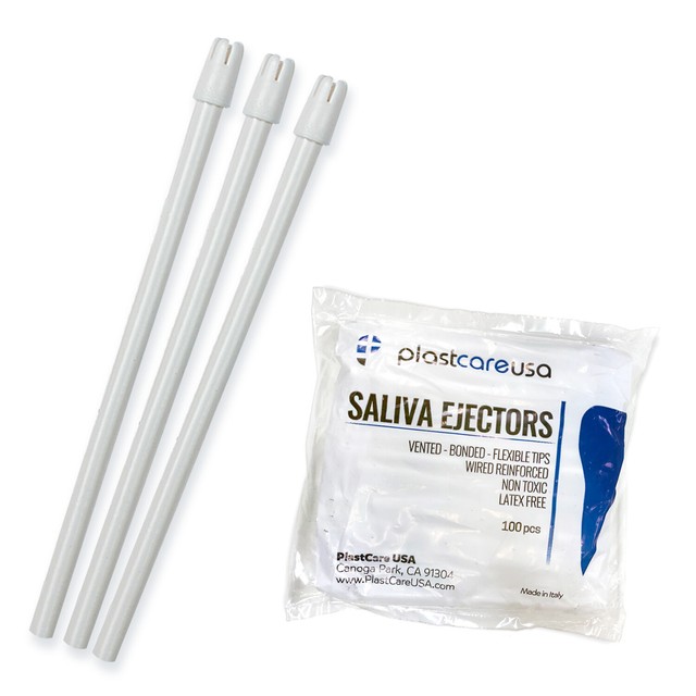 1000 White Dental Saliva Ejectors Ejector Disposable (Made in Italy