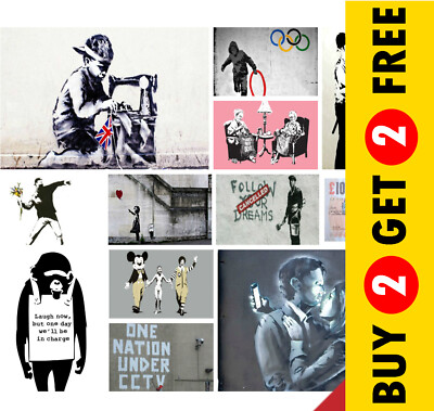 Beste Banksy Poster A3 A4 A5 Optionen Druck Urban Wall Art Graffiti Street Artist
