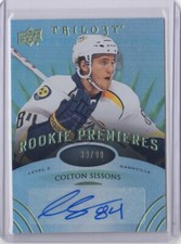 2014-15 Upper Deck Trilogy Radiant Green Autograph Colton Sissons /99  *S6223