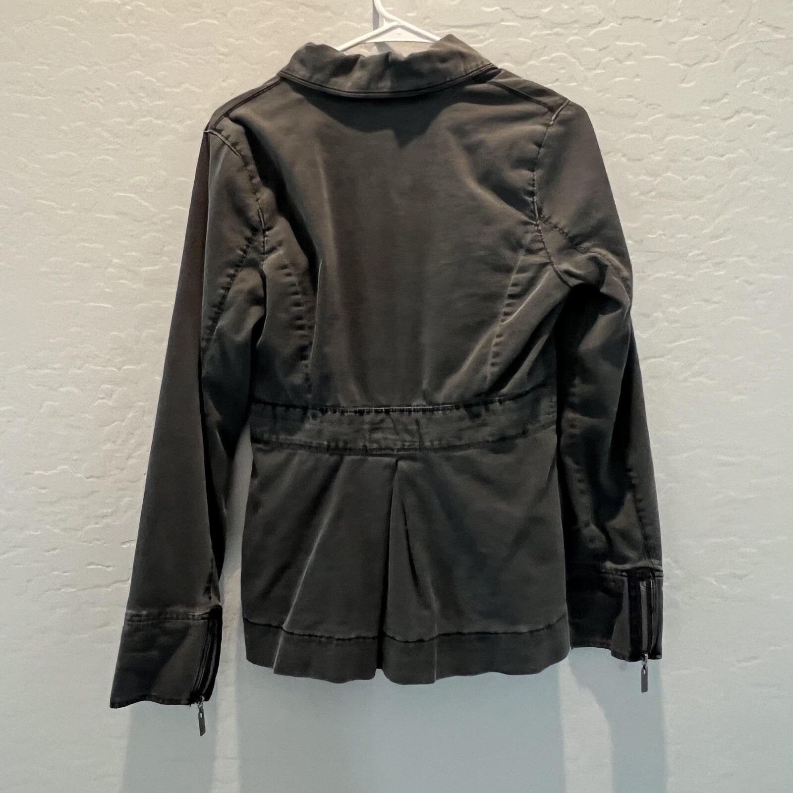 Roxy Distressed Gray Side Zip Jacket - image 12