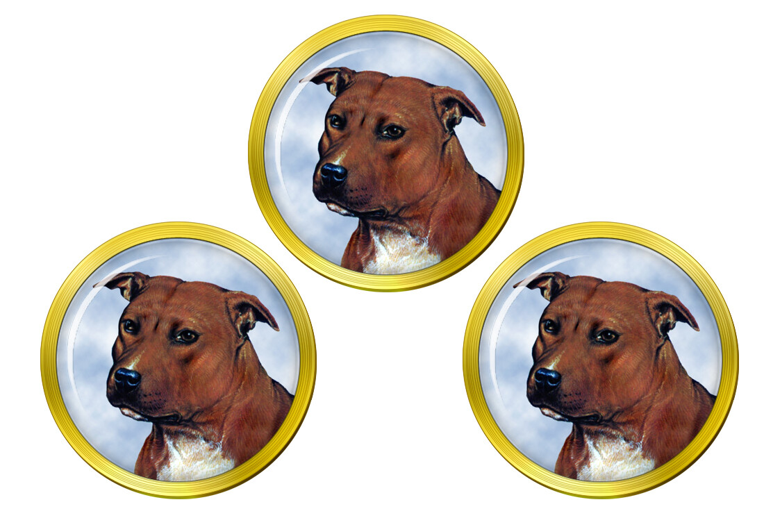 Staffordshire Bull Terrier Golf Ball Markers