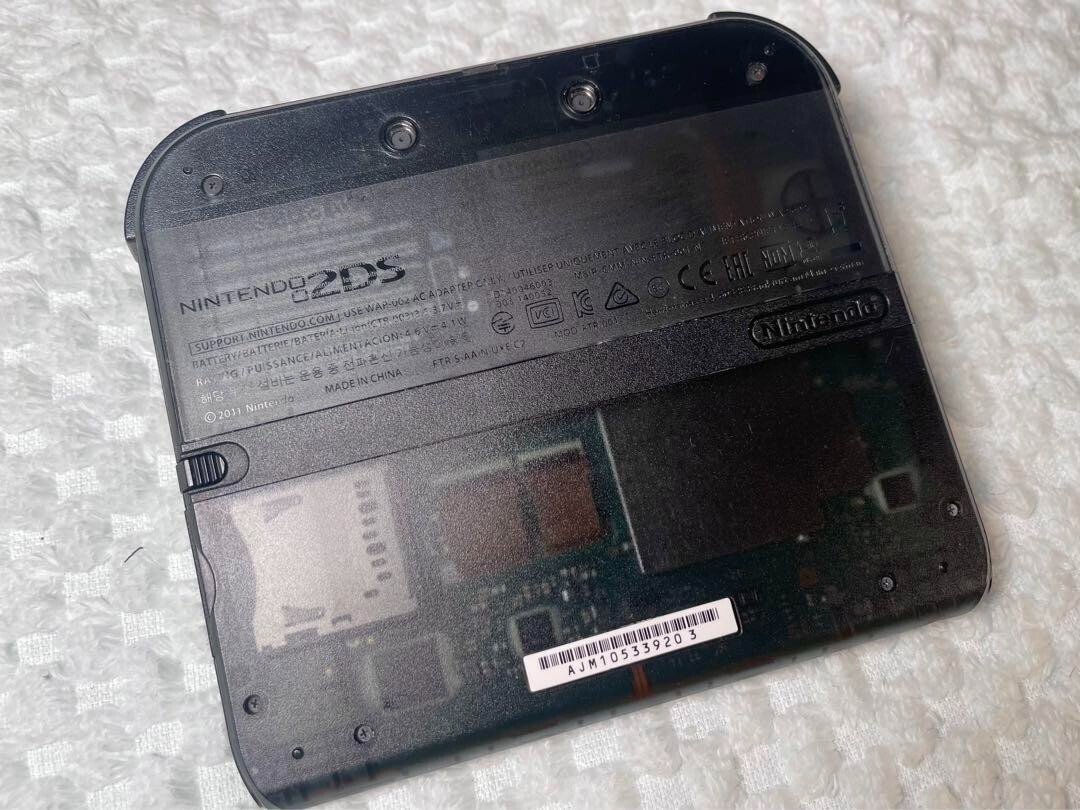 Nintendo 2DS clear Black Console Stylus Working Tested Japanese
