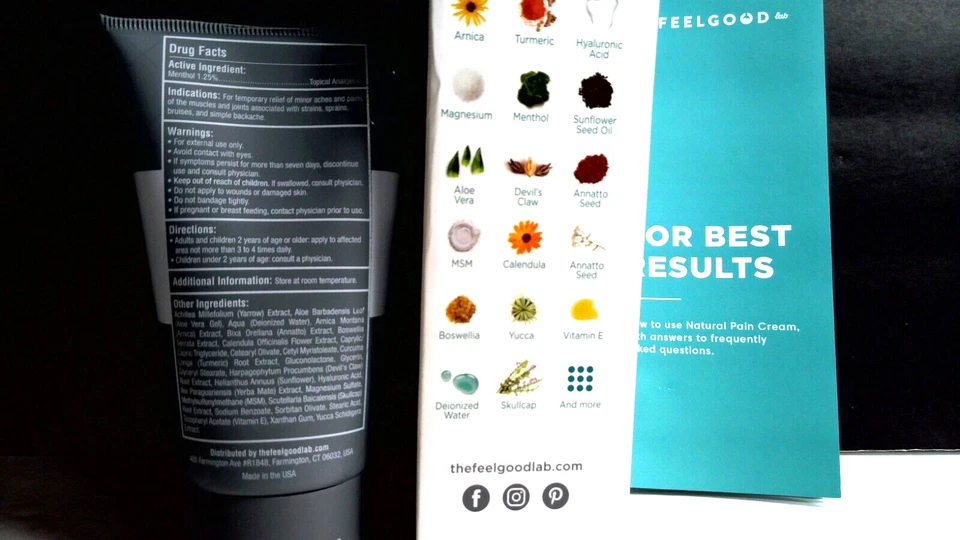 Loción de recuperación deportiva The Feelgood Lab 100 % natural 3,4 fl oz nueva Foto 2 de 3