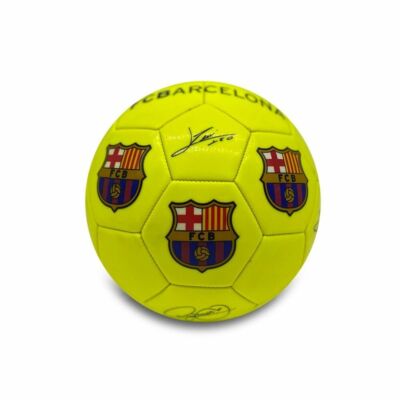 FC Barcelona Fußball Ball mit Unterschriften fluoreszierend Gelb - Größe 5 - NEU