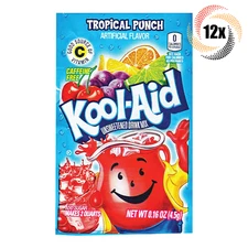 12x Packets Kool-Aid Tropical Punch Caffeine Free Soft Drink Mix | Fast Shipping
