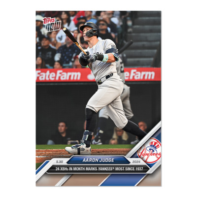 2024 Topps Now 245 Aaron Judge 24 XBH's  May Most Since 1937 -25 Cents Shipping