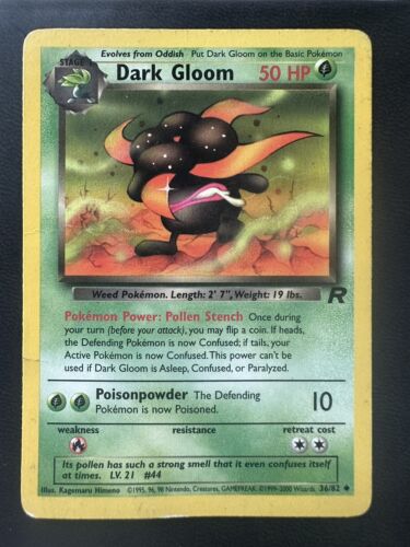 DARK GLOOM - 36/82 - Team Rocket - Pokemon Card - MP - Picture 1 of 2