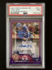 2023 Topps Chrome Update Josh Jung Auto Purple RC Serial #/250! Graded PSA 9 🔥